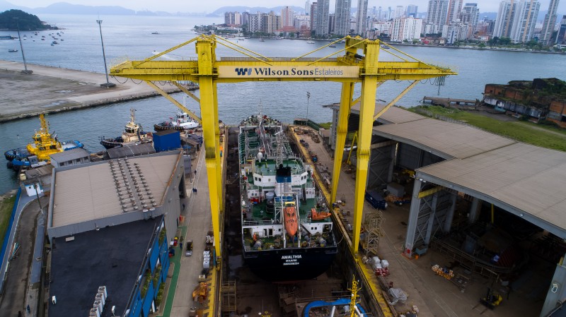 Wilson Sons Shipyards executes the dry-docking of its largest vessel ever