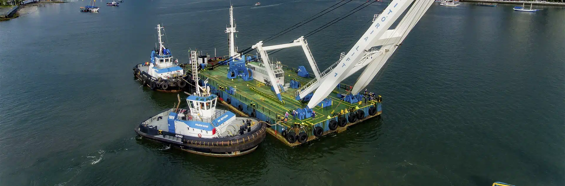 Wilson Sons realiza docagem de embarcação da TechnipFMC nos estaleiros da companhia, no Guarujá, no Porto de Santos